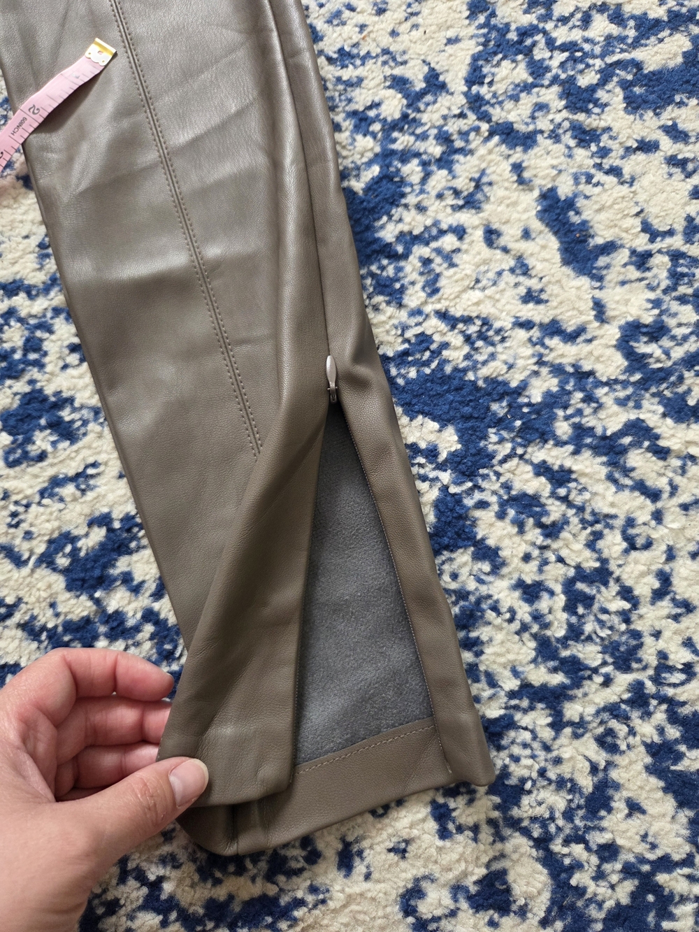Zara Taupe Faux Leather High-Rise Leggings - Picture 3 of 7